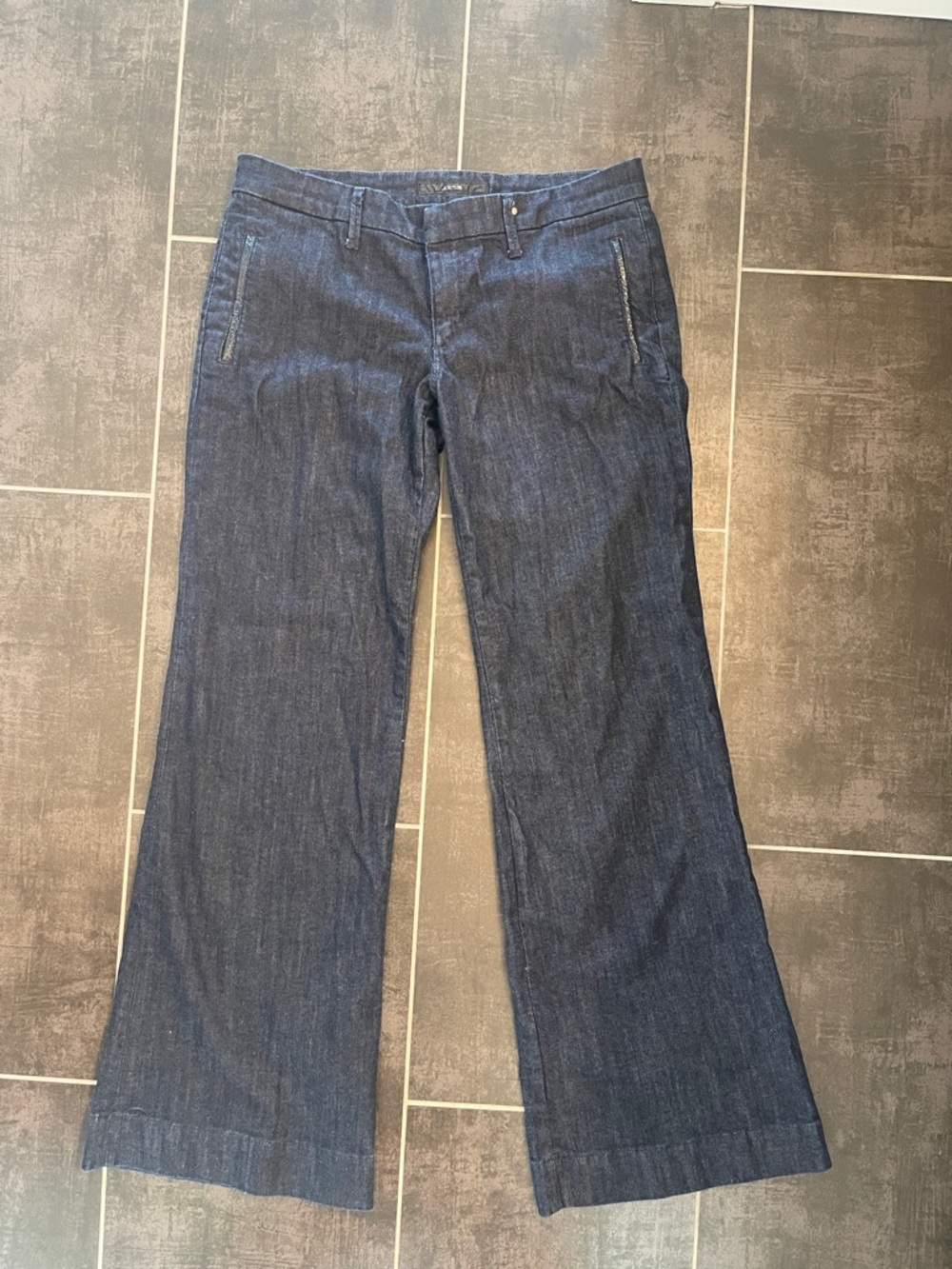 Joe’s Jeans Dark Wash Wide Leg Denim Trousers Sz 32 EUC